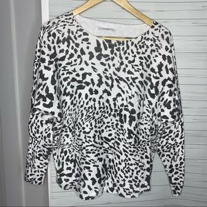 Liquid by Sioni M Medium Sweater Leopard Cardigan
